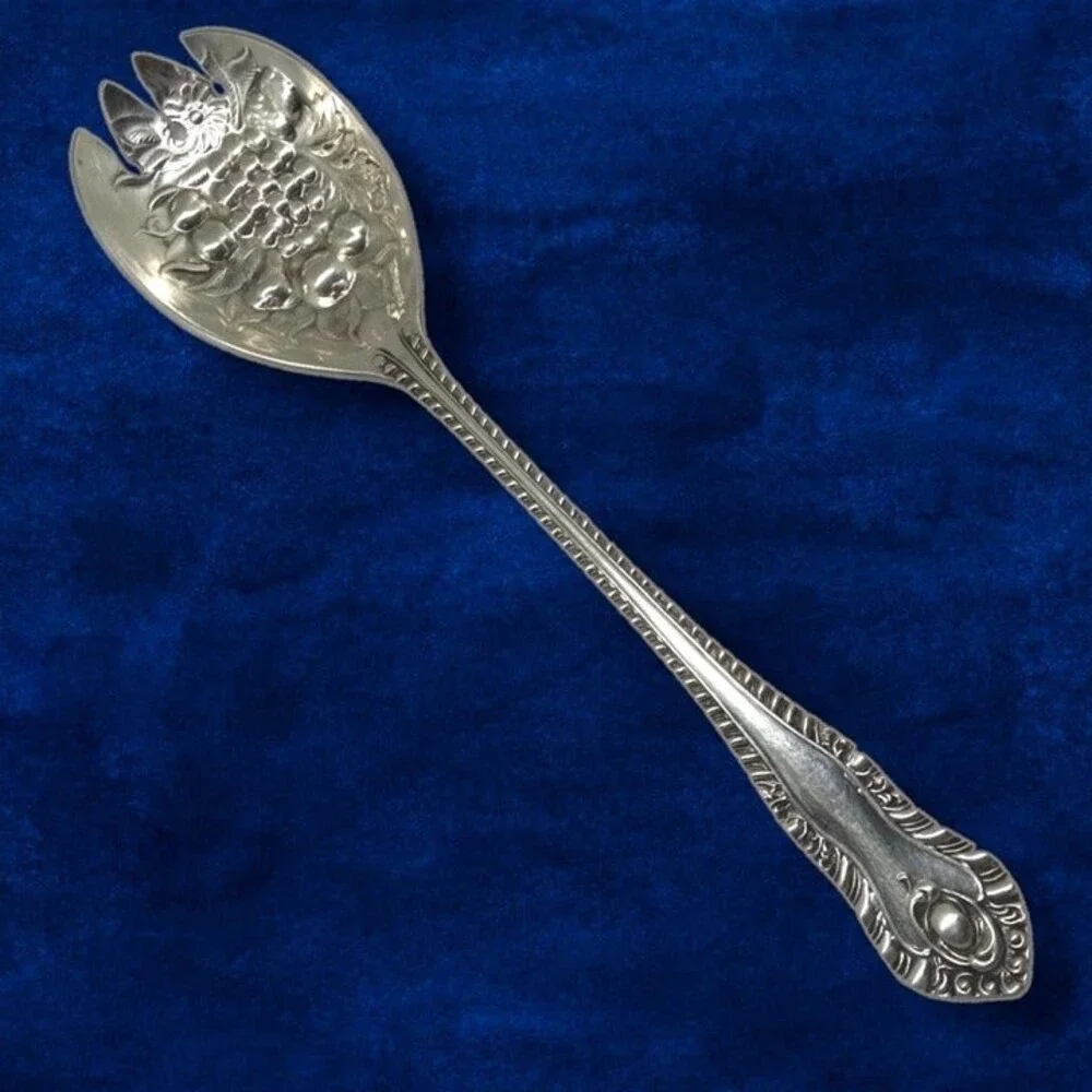J L Sheffield Silverplate SSD11 Solid Serving Fork-Made In England-Fruit-EPNS